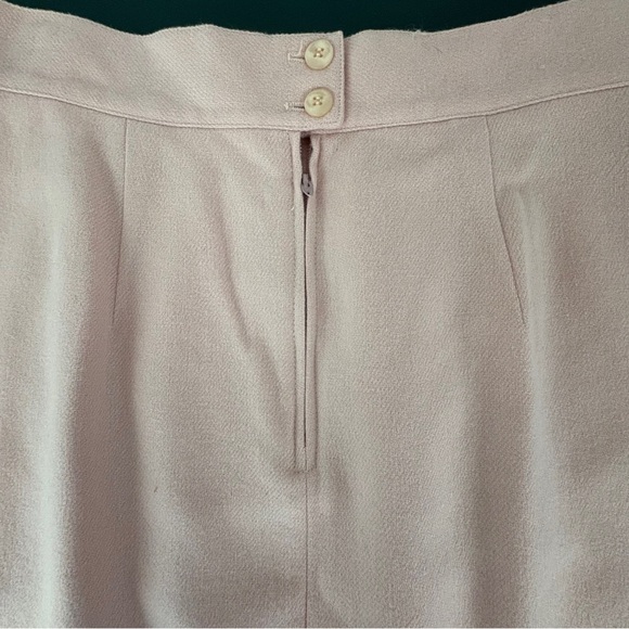 Rena Rowan for Saville Mini Midi Skirt Size 12 Made USA Wool Pink (706) - Picture 8 of 14